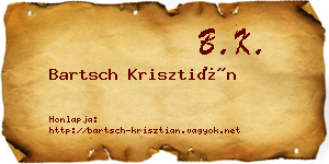 Bartsch Krisztián névjegykártya